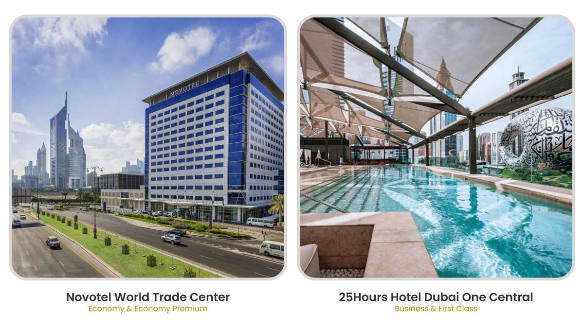 Emirates free hotels offer Novotel World Trade Center and 25hours Hotel Dubai One Central